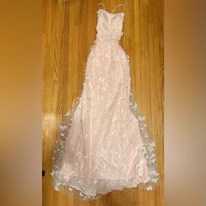 Camille La Vie Mesh Butterfly Pink Gown